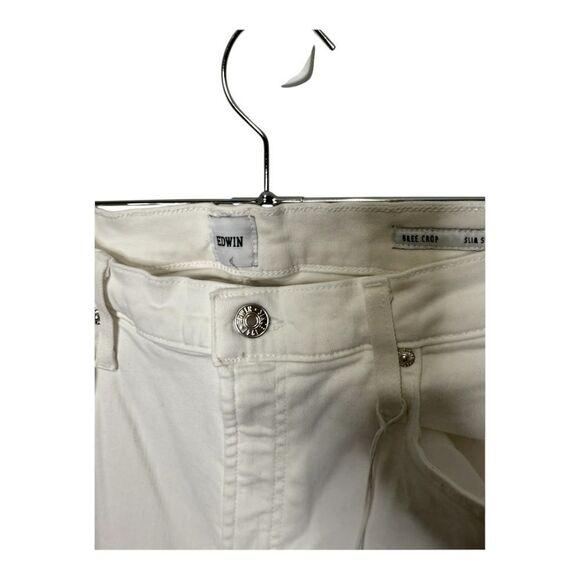 NWT Edwin Bree Cropped Optic white ankle jeans size 33 - Picture 8 of 14